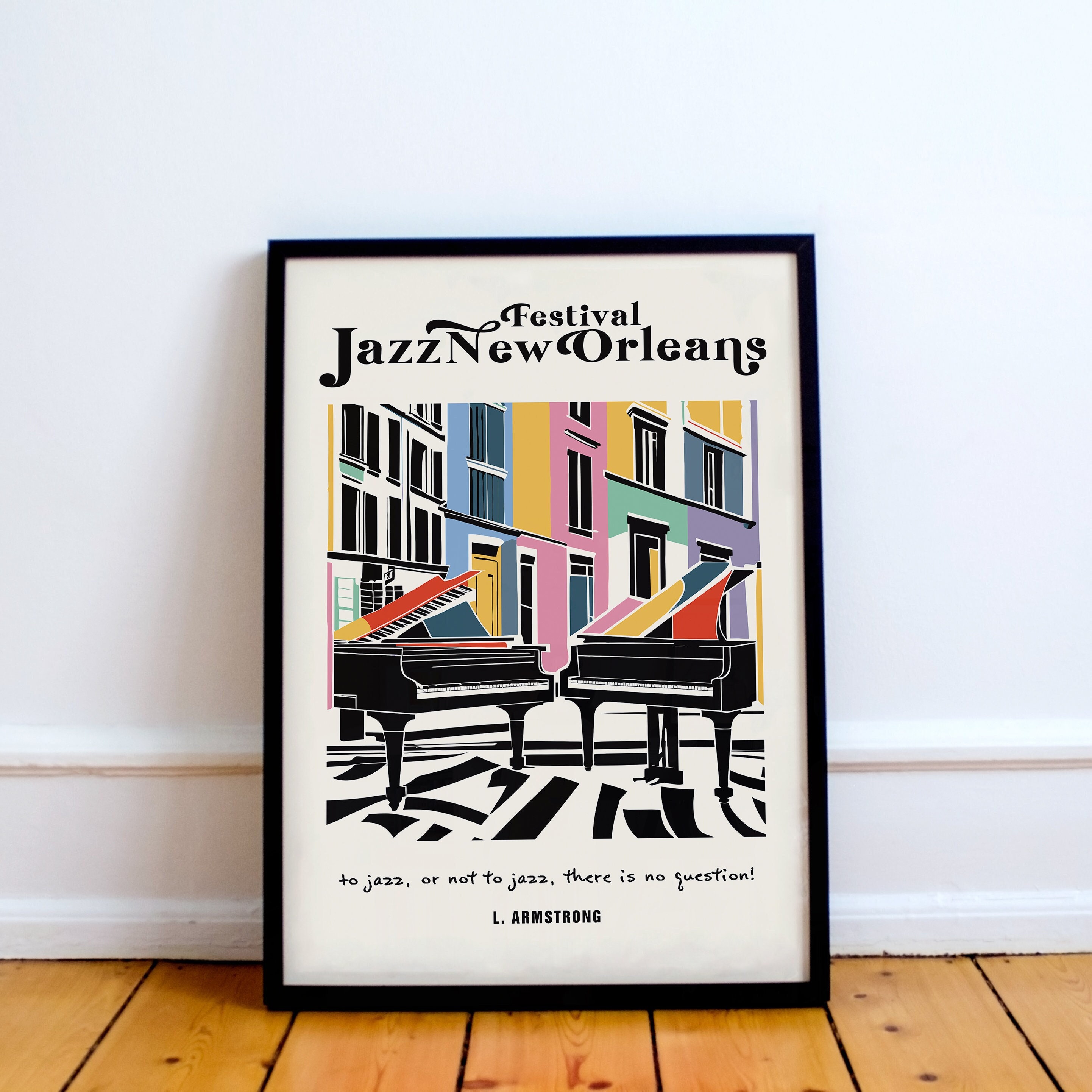 New Orleans Jazz Festival Poster Concert Wall Art Festive Etsy