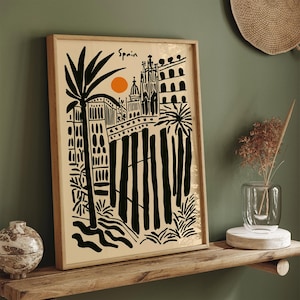 Spain Art Print: Abstract Spanish Cityscape Wall Art