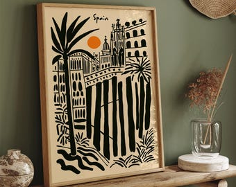 Spain Art Print: Abstract Spanish Cityscape Wall Art