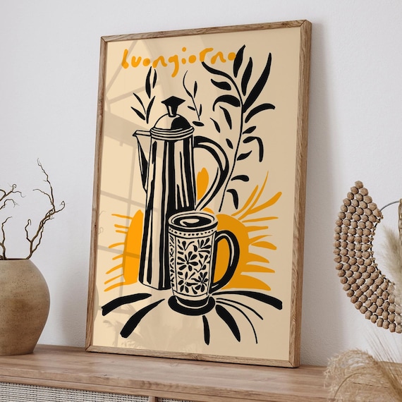 Buongiorno Italian Coffee Print: Retro Kitchen Art