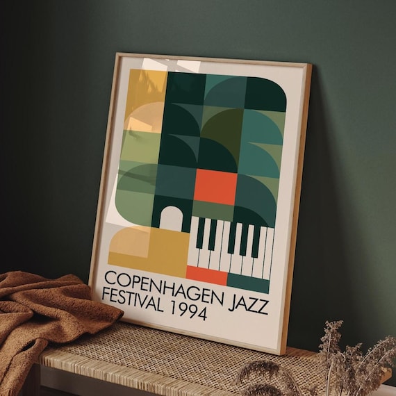 Copenhagen Jazz Festival Poster: Modern Geometric Scandinavian