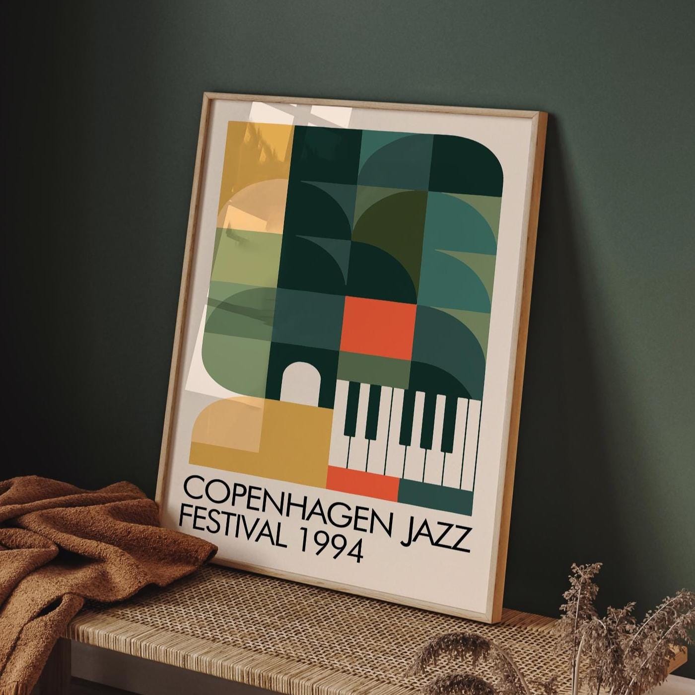 Copenhagen Jazz Festival Poster: Modern Geometric Scandinavian