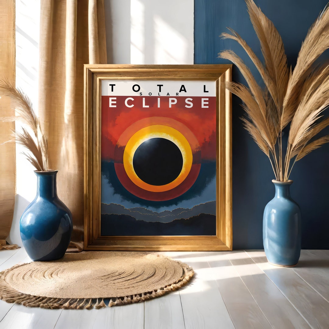 Total Solar Eclipse Poster Stunning Celestial Event Art, Vibrant Colors ...
