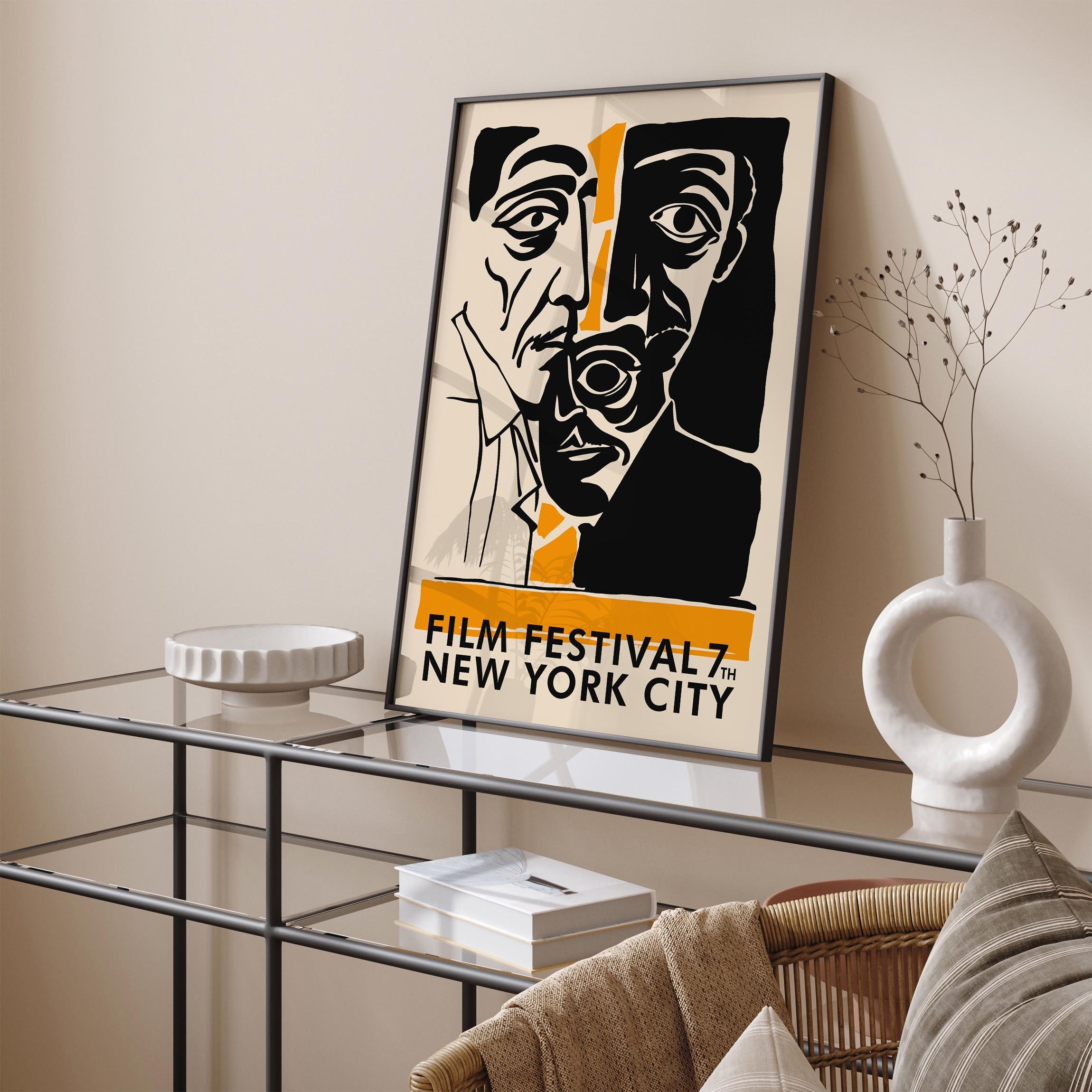 NYC Film Festival Poster: Retro Movie Art Print, Giclee Reproduction