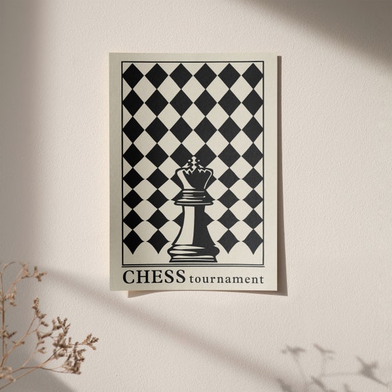 Chess The French Defence Minimalistic book cover chess opening art. | Poster