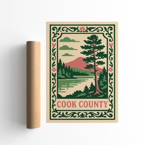 Cook County Illinois Art Print: Vintage Style Midwest Travel Poster
