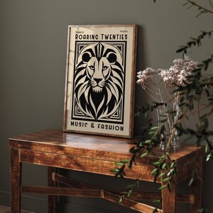 Art Deco Roaring Twenties Lion Poster, 1920s French Music & Fashion ...