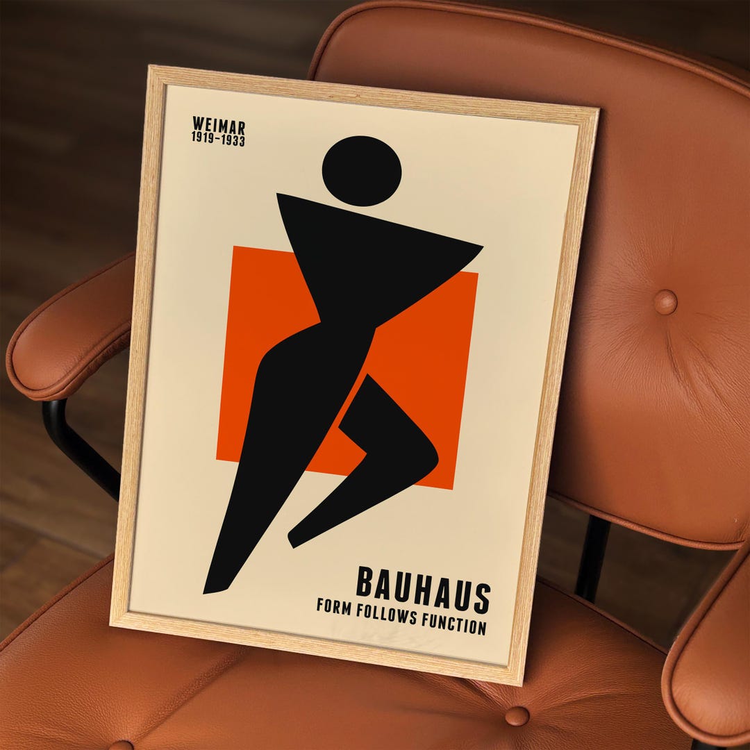 Bauhaus Form Follows Function Poster | Bold Geometric Figure | Mid ...