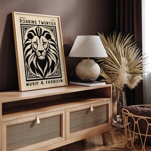 Art Deco Roaring Twenties Lion Poster, 1920s French Music & Fashion ...