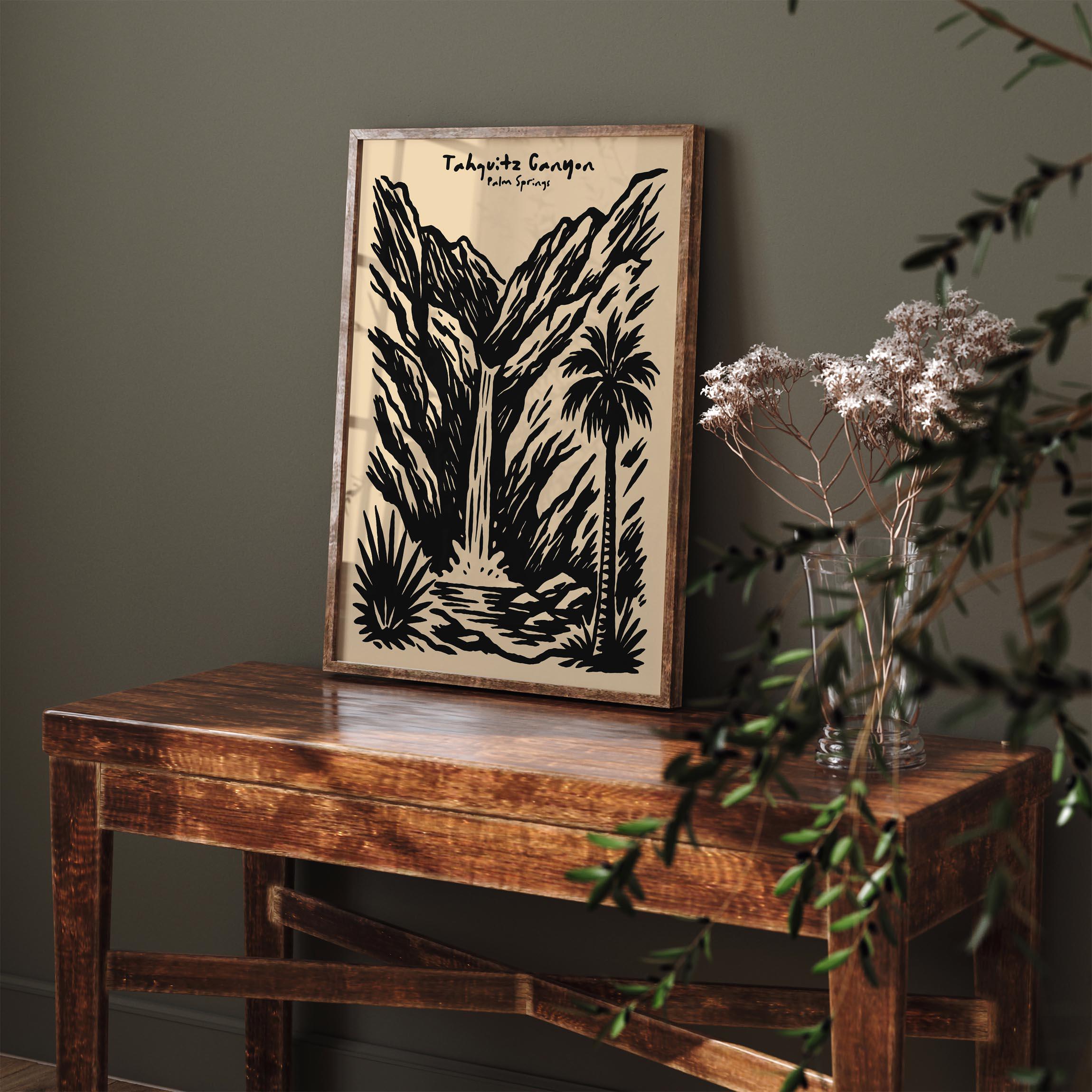 Tahquitz Canyon Palm Springs Poster, Desert Waterfall Art Print