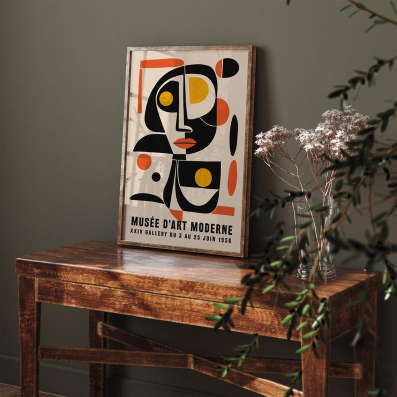 Mid-century Modern Abstract Cubism Art Print: 1956 Exhibition Poster - Etsy
