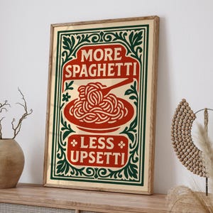 Funny Spaghetti Rococo Print: Italian Kitchen Pun Poster