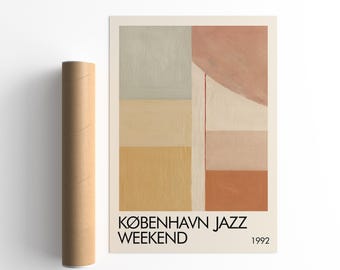 Copenhagen Jazz Weekend Poster, Abstract Wall Art, Nordic Music Print