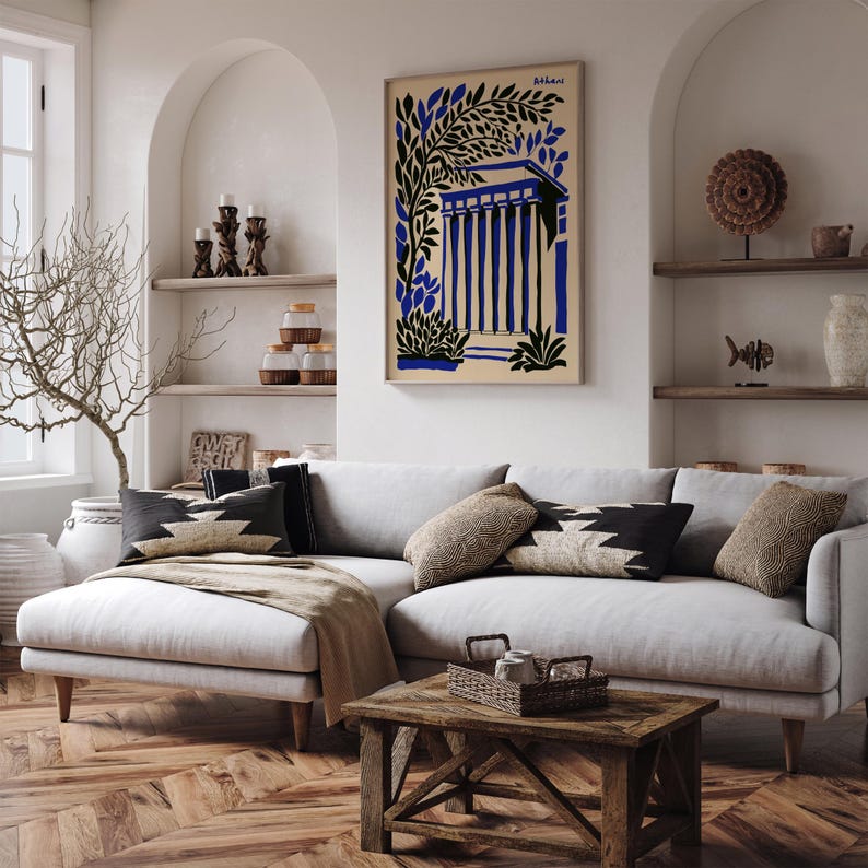 Athens Greece Poster: Retro Travel Print, Greek Architecture Art image 5