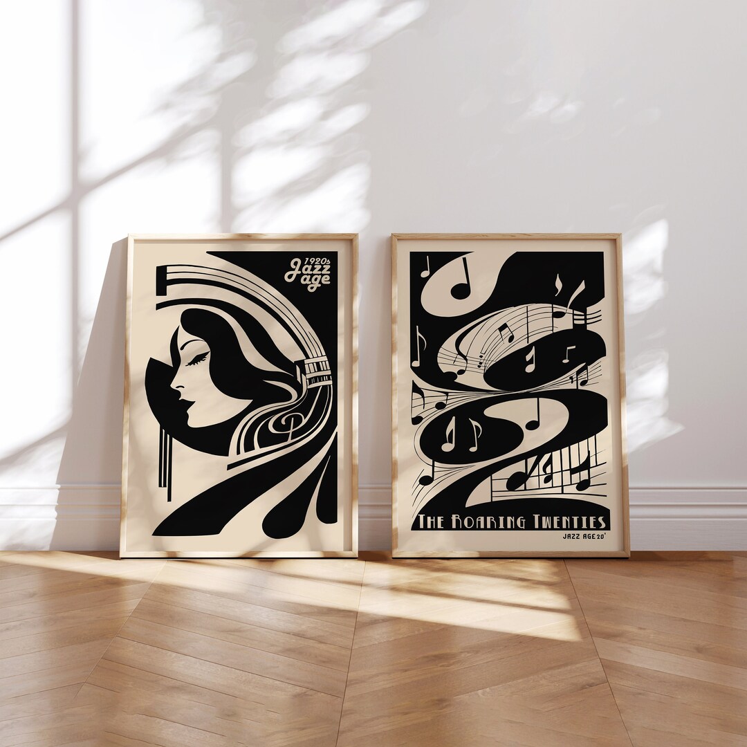 Art Deco Jazz Age Poster Set: Roaring Twenties Wall Decor - Etsy