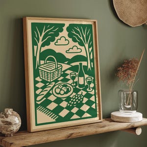Hyde Park London Picnic Poster, Scenic London Wall Art, Nature UK Decor, London Park Print, British Travel Art, Botanical Greenery Poster