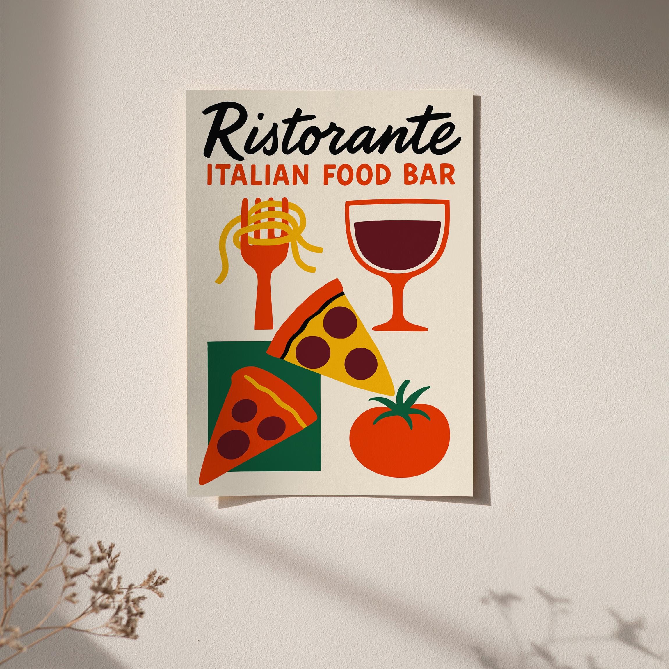 300 mediterranean kitchen posters bundle, retro café... Italian Food Poster: Ristorante Kitchen Wall Art - Etsy