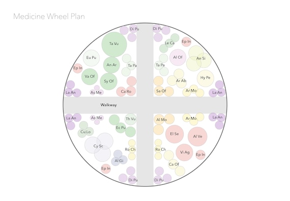 Medicine Wheel - pre-made garden design, healing landscape, medicinal plants, backyard medicine, growing food, edible landscape, heal land