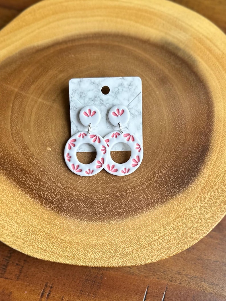 Handmade Talavera Polymer Clay Dangle Earrings Dangle 1