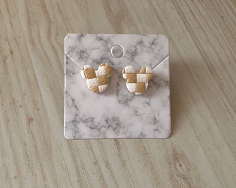 Checkered Mouse studs