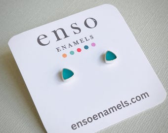 Resin and Glass Enamel Stud Earrings