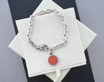 Custom Handmade Colored Resin Sterling Silver 5.5mm Bracelet With Lobster Clasp.