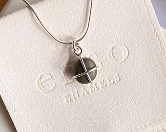 Custom Beach Pebble Pendant in Sterling Silver on 18 inch Necklace