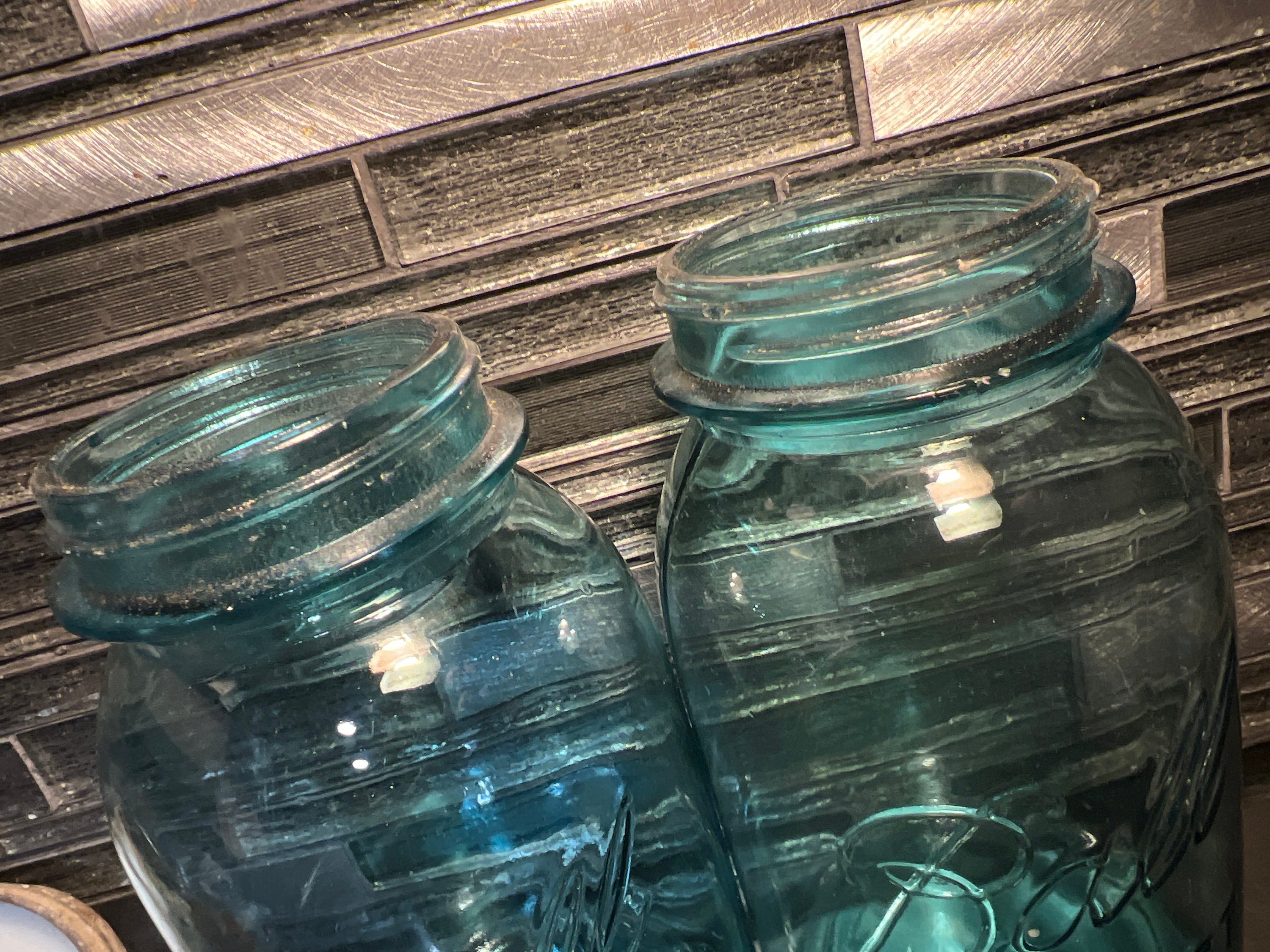 Two Vintage Ball Perfect Mason Quart Jars With Zinc Lids - Etsy
