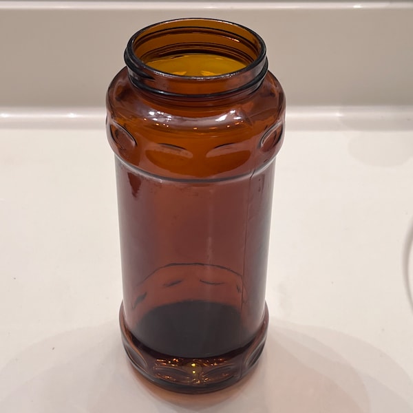 Vintage amber brown jar