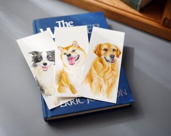 Custom Pet Portrait Bookmark: Hand-Painted Watercolor Dog or Cat