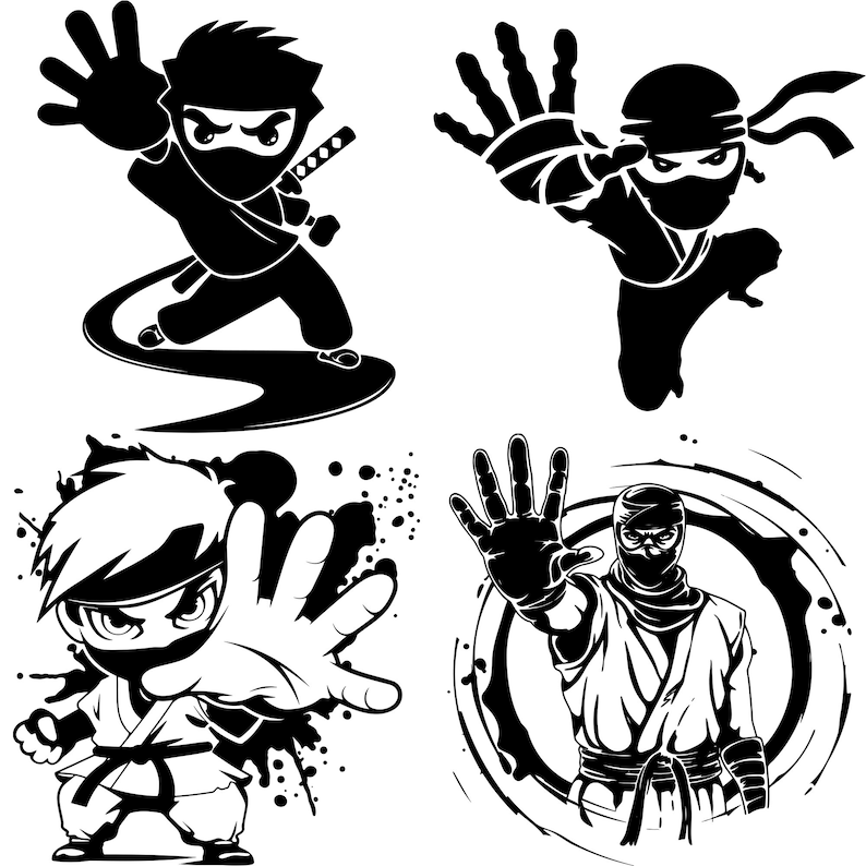 Ninja SVG Bundle: Martial Arts Vector Clipart (digital Download) - Etsy