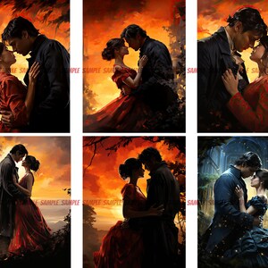 Regency Couple Clipart: Romantic Period Digital Art (50 JPGs) image 4