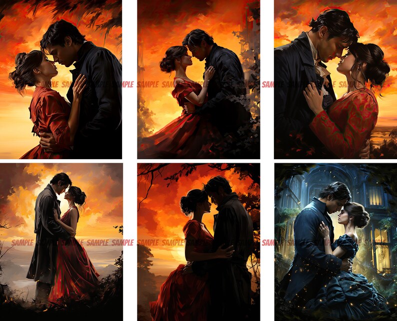 Regency Couple Clipart: Romantic Period Digital Art (50 JPGs) image 4
