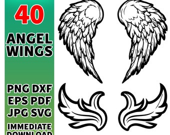 Angel Wings SVG Bundle: 40 Unique Cuttable Wing Designs