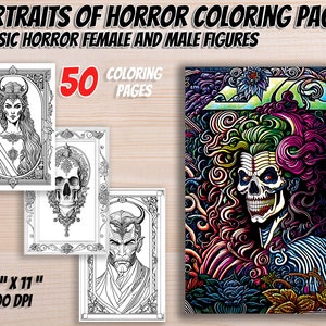 50 Portraits of Horror Coloring Pages