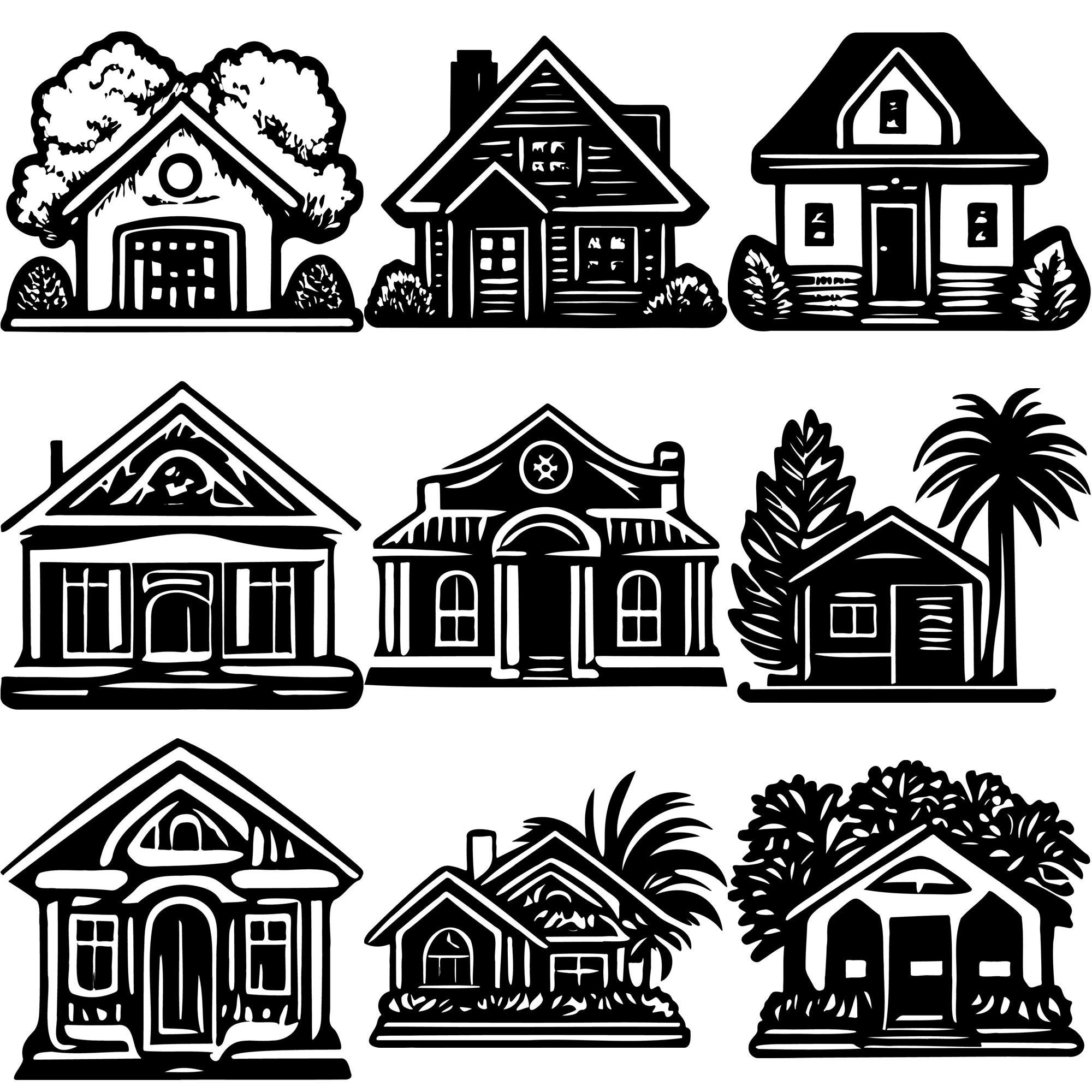 House SVG Clipart Bundle - 80 Cut Files for Cricut and Silhouette - Etsy