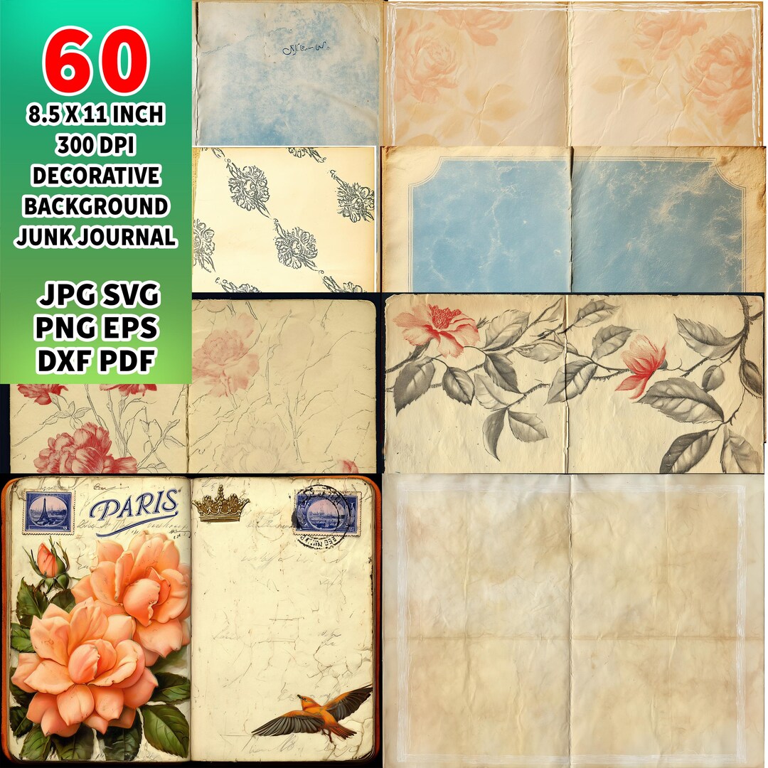 Vintage Junk Journal Printable Pages (60 Digital Collage Sheets) - Etsy