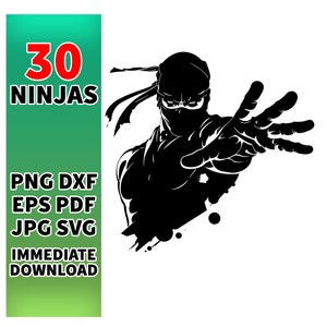 Ninja SVG bundle- Boy Ninja Vector Images Clipart - Martial Arts SVG Files Cartoon Ninja svg Eps, Png ,Dxf Ninja boy cnc cut file