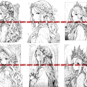 Prinzessinnen Malbuch - Castle Art im Manga Stil, 36 Seiten Bild 6