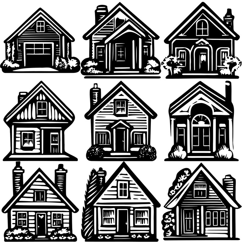 House SVG Clipart Bundle - 80 Cut Files for Cricut and Silhouette - Etsy
