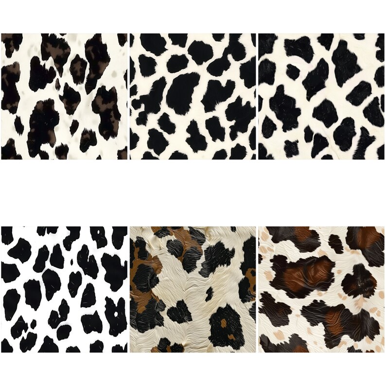 Cowhide Seamless Pattern SVG JPG, Western Cow Print Digital Paper Pack ...