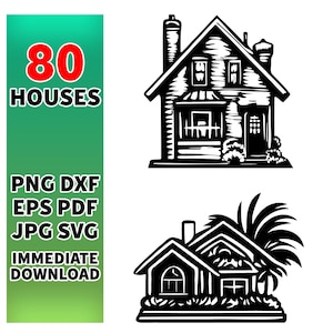 House SVG Bundle / House Clipart/ Cut Files/ Cricut/ Silhouette/ Iron on/ Decal/ Vector EPS dxf pdf png