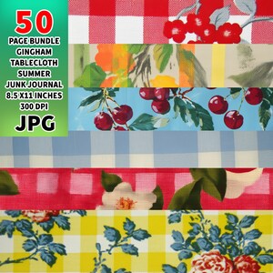 50 Vintage Shabby Chic Tischdecken, Junk Journal Kit, Ephemera, Junk Journal Printable, Journal Paper, Scrapbook, Pattern Pages,