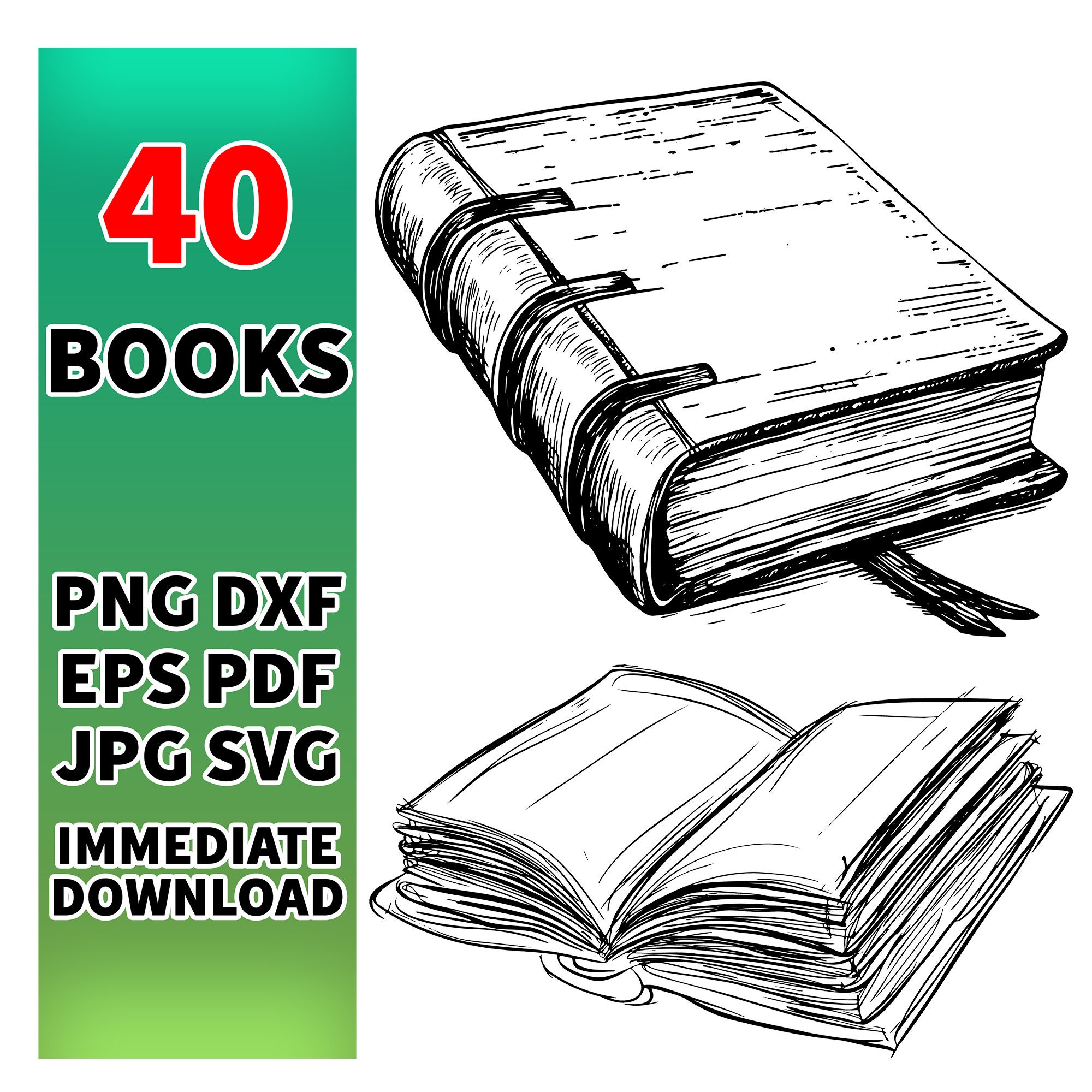Books SVG | Books SVG Bundle | Books Silhouette | Books Cut File | Book ...