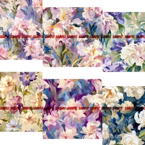 24 John Singer Sargent Inspired Floral Seamless Patterns Pack 1: Digital Paper, Printable Textures, Commercial Use, Instant Download image 2