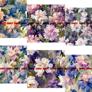 24 John Singer Sargent Inspired Floral Seamless Patterns Pack 1: Digital Paper, Printable Textures, Commercial Use, Instant Download image 4