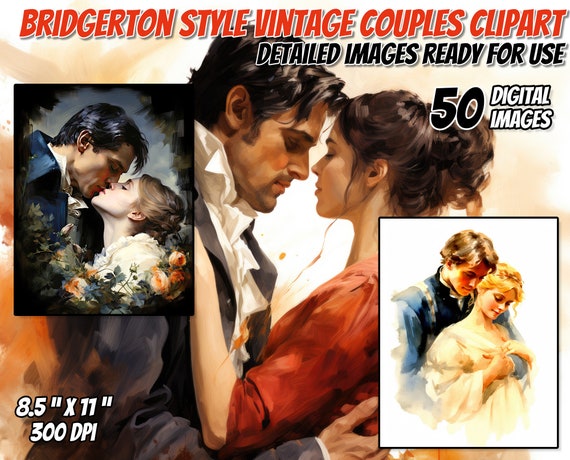 Regency Couple Clipart: Romantic Period Digital Art (50 JPGs)