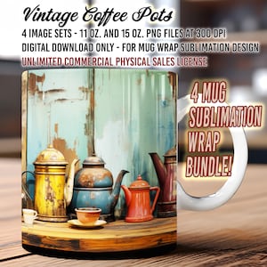 Coffee Pots Mug Wrap Design Bundle, Coffee Pots Mug, Coffee Pots Bar Mug Design, 11oz,15oz Mug Sublimation, Mug Wrap Coffee Pots