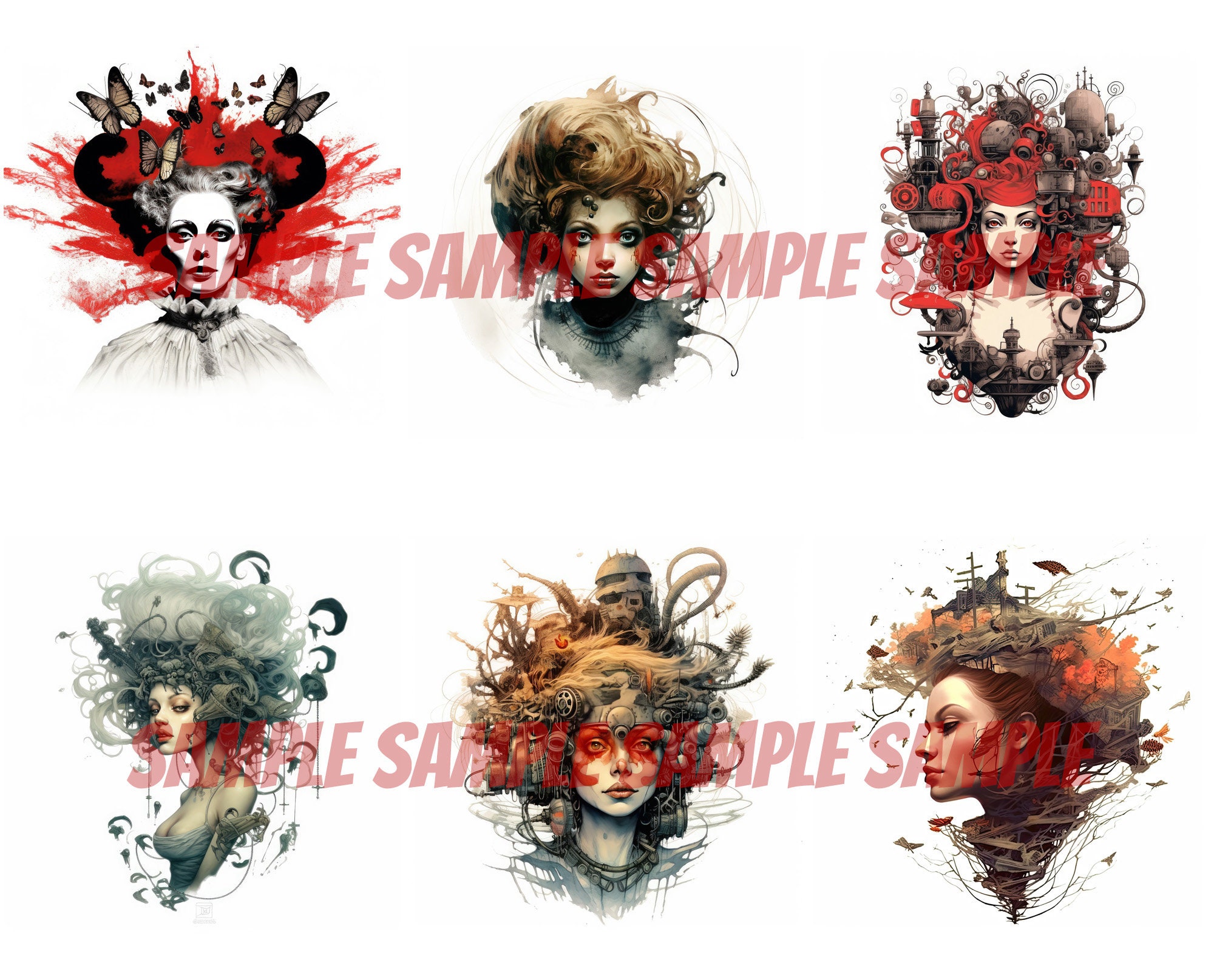 Eerie Beauties Horror Clipart, Halloween Clipart, Horror Clipart ...