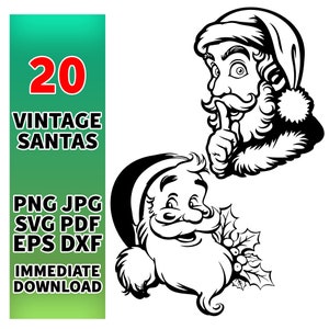 Vintage Santa svg bundle, old school father christmas, Santa Face svg, Christmas svg, Santa Claus svg, Santa Head svg, Funny Santa svg
